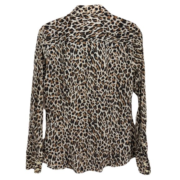 J. Crew “The Perfect Shirt” Long Sleeve 100% Cotton Leopard Print Shirt Size S - Picture 4 of 12
